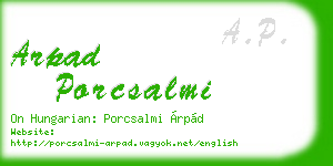 arpad porcsalmi business card