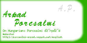 arpad porcsalmi business card